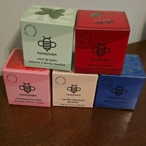 Lip Balm Set - Mint, Cherry, Strawberry, Vanilla, Blueberry